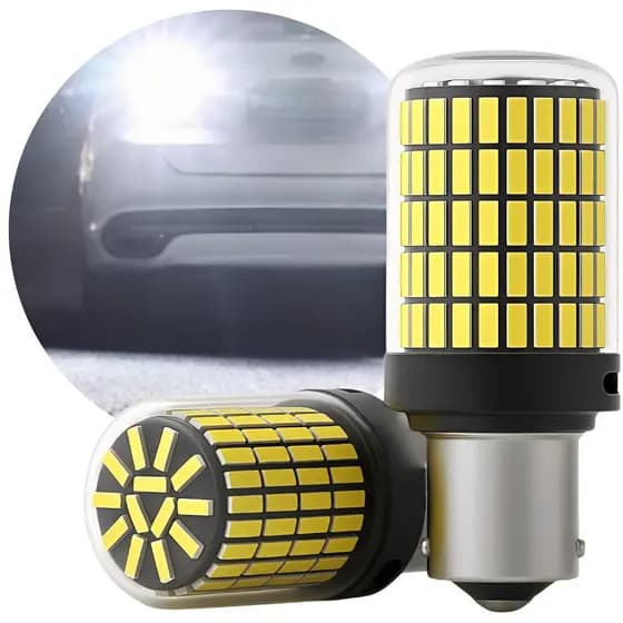 Par Lâmpada 150 Leds 1156 Ba15s 1 Polo Luz de Ré Com Canbus Bem Forte