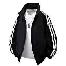 Primavera outono masculino gola alta jaqueta Casual esportes à prova de vento jaqueta impermeável masculina na moda All-