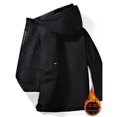 Forro de lã engrossado jaqueta masculina outono inverno meados de comprimento na moda jaqueta Casual solto com capuz cas
