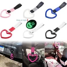 JDM Cinto Estático De Carro Em Forma De Coração Anéis De Advertência Decorativos Anel Do Pára-Choque Traseiro Interior P