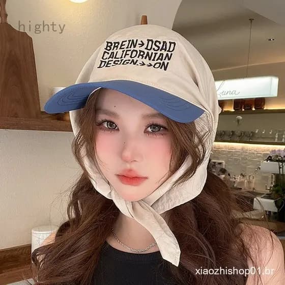 HY1 Secagem Rápida Bandana Duckbill Chapéu Respirável Lenço Boné Feminino Proteção Solar Verão Ao Ar Livre Protetor Prai