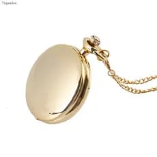 Relógio de Bolso Clássico Dourado de Dupla Face, Estilo Palácio, com Bolso