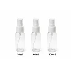 kit frasco transparente spray limpeza odorizador ambiente  viagem 30 ml 60 ml 100 ml 150 ml 200 ml