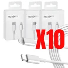 Atacado Kit 5/10 Cabo  Carregador Turbo  Celular  Tipo  C  Lightning  Fonte  Carregador  Carregamento  Turbo