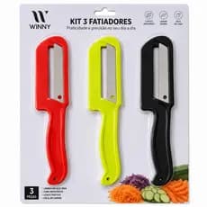 Kit 3 Fatiador de Legumes Cortador Descascador Picador de Legumes Prático e Rápido Produto Ferramenta Para Cozinha