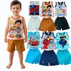 KIT COM 3 CONJUNTO INFANTIL SORTIDOS DE MENINO CONJUNTO MOLETOM CONJUNTO MASCULINO VERÃO