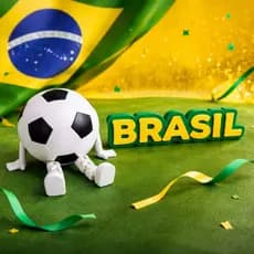 Kit Copa do mundo 2026 Decoração Futebol Brasil Plaquinha + Bola Articulada