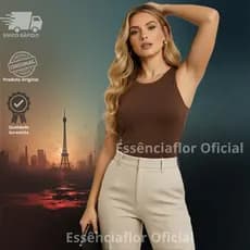 Regata Blogueira Feminina  Blusa Feminina Estilosa Casual Básica Elegante Simples Suplex Regata Blusinha
