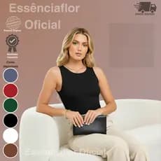 Regata Blogueira Feminina Suplex Premium Com Forro Duplo Lisa Básica Regata Feminina Elegante Casual