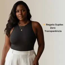 Regata Feminina Suplex Forro Duplo Zero Transparência Elegante Blusinha  Blogueira Casual Elegante
