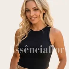 Regata Suplex Feminina Básica Lisa Forro Duplo Modela Corpo Moda Blogueira Tendência Blusa Regata Preta