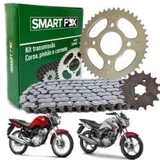 Kit Relação Transmissão S/RET Cg/Titan/Fan 150 04-16 Aço 1045 SMART FOX