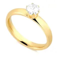 Anel Feminino Moeda Antiga Pedra Zircônia 2mm Solitário Banhado a Ouro 18k Dourado