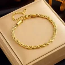 Pulseira trançada em aço inoxidável 316L 4mm,2mm