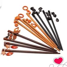 Palitos para enfeite de cabelo com perolas/coque 1 Par (estilo aleatório)