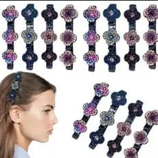 Confira Presilhas de Cabelo com Pedras de Cristal Brilhantes e Strass Trançadas - Presilhas Elegantes para Mulheres e Me