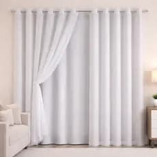 Cortina Blackout Blecaute PVC 2,80m x 1,80m Com Tecido Voil Xadrez