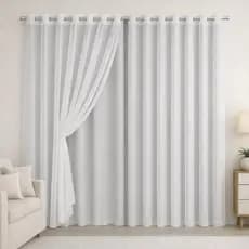 CORTINA BLACKOUT PVC CORTA LUZ COM VOIL LISO 2,80 LARG X 1,80 ALTURA