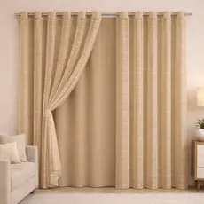 Cortina Blackout PVC 2,80x1,80 Voil Xadrez Sala Quarto Corta Luz