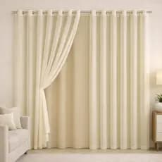 Cortina Blackout Blecaute com Voil Liso 1 PARTE  (1,40m x 1,80m) Sala Quarto