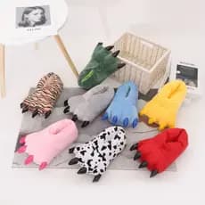 Bonito simulação gato garra brinquedo de pelúcia Cross-Border interior casal engraçado com garra chinelos de algodão eng