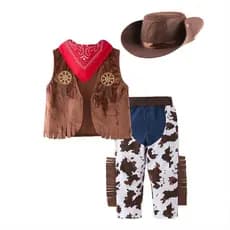Conjunto De Fantasia De Cowboy Ocidental Para Meninos , Roupas De Festival Infantil , Fantasias De Dramatização , Fa .