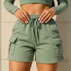 Short Moletom  Cargo Feminino Verão Confortável, Estiloso e com Bolsos Laterais ENVIO IMEDIATO !!!