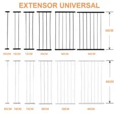 Extensor Universal Prolongador Portão Pet Cachorro Criança Bebê Proteção Grade 68cm de Altura