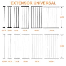 Extensor Universal Prolongador Portão Pet Cachorro Criança Bebê Proteção Grade 56cm de Altura