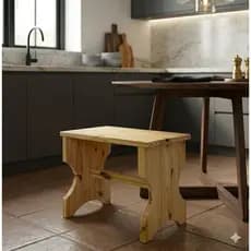 Banqueta Rustica Média Banquinho Madeira Pinus Resistente Premium para Cozinha