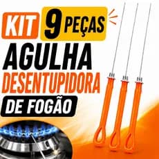 Kit 9 Agulhas Para Desentupir Fogão Desentupidora Chuveiro Chama Fogo Forte