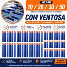 Kit 10/20/30/50 Refil de Dardos Com Ventosa Espuma Munição Recarga Refil Gruda Cola Vidro Nerf Balas Lançador