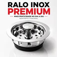Ralo de Metal 6cm Para Pia com Válvula Americana Cromado Aço Inox Cozinha Ralinho Cesta Cestinha Cuba Com pino