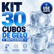 Kit 30 Cubos de Gelo  Reutilizável Para Whisky Drinks Bebidas Artificial Transparente Ecológico