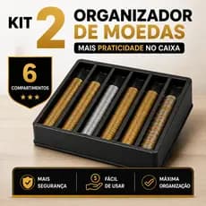 Kit 2 Porta Moedas de Plástico com Divisórias Preto BUDEPLAST 26384