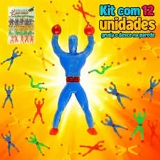 Kit 3/6/12 Boneco Ninja Que Gruda Na Parede Brinquedo Criança Infantil Prenda Festa
