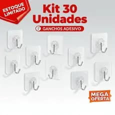 Kit 30 Ganchos Adesivos Multi Funcional Autocolante Casa Cozinha Quarto Banheiro Organizado Parede Transparente
