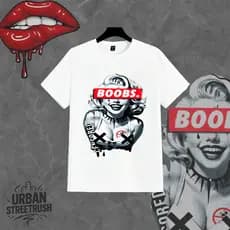 Camiseta Masculina  Streetwea 30.1 Algodão qualidade e estilo URBAN STREET TRUSH Art Pop Marilyn