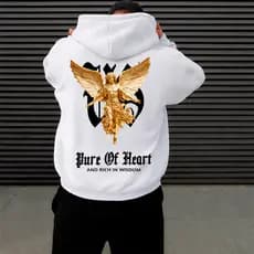 Moletom Canguru Masculino PURE OF HEART Unissex Masculino e Feminino Flanelado Blusa de Frio Estampado
