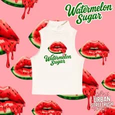 Cropped Gola Alta Canelado Regata Blusa Feminina watermelon Moda Verão Blusinha Feminino Plus size P ao G1