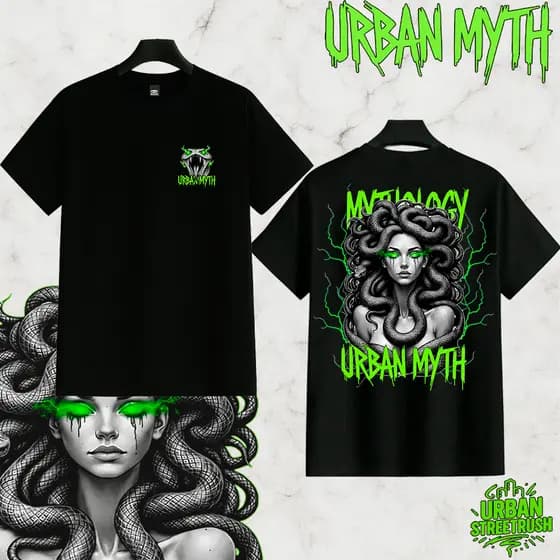 Camiseta Urban Myth Medusa design único e urbano 100% Algodão fio de 30.1 de ótimo caimento e confortável