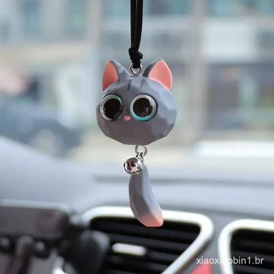 Olho Grande Cabeça De Gato Pingente Interior Do Carro Ornamento Espelho Retrovisor Decoração Suprimentos