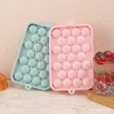 Forma de Gelo de Silicone Elástico 25 Bolas de Gelo com Tampa, Forma de Gelo Livre de BPA para Congelar Cubos de Gelo XM