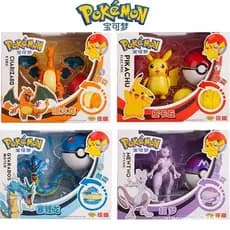 Figura Transformadora Pokémon Caixa Oficial Personagem de Anime Pikachu Charizard Greninja Pokébola Presente