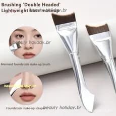 Uequilibrium Cabeça Dupla Ultra Fina Fundação Escova Leve Rosto Contorno Paleta De Cores Mistura Creme Pincéis De Maquia