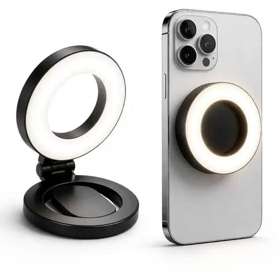 LUZ DE PREENCHIMENTO LED MAGNÉTICA PARA CELULAR ILUMINAÇÃO PORTÁTIL RECARREGÁVEL PARA FOTOS VÍDEOS E LIVES