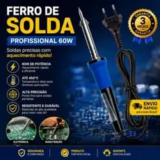 Ferro de Solda Elétrico Tipo Caneta Ponta Fina para Eletrônica Soldagem de Placas Circuitos e Reparos