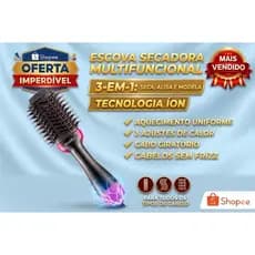 Escova Secadora 2 em 1 Oval Multifuncional Profissional Íons Cerâmica Profissional Anti Frizz