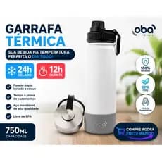 Garrafa Térmica 650ml Inox Tampa Esportiva 24h Gelado 12h Quente Parede Dupla Anti Vazamento Premium