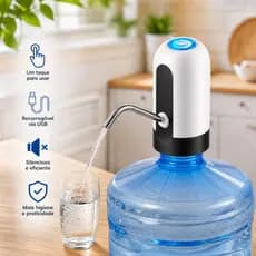 Bomba Galão Água USB Automática Portátil Recarregável Prática Silenciosa Top